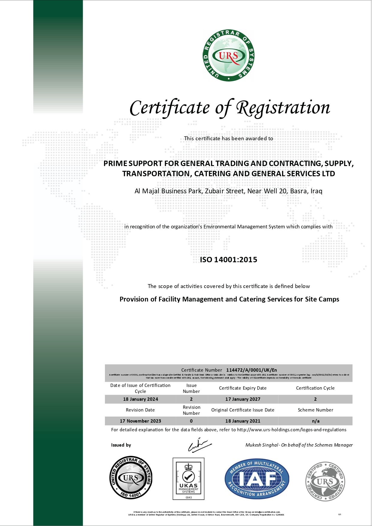 ISO 14001:2015 - Environmental Management System