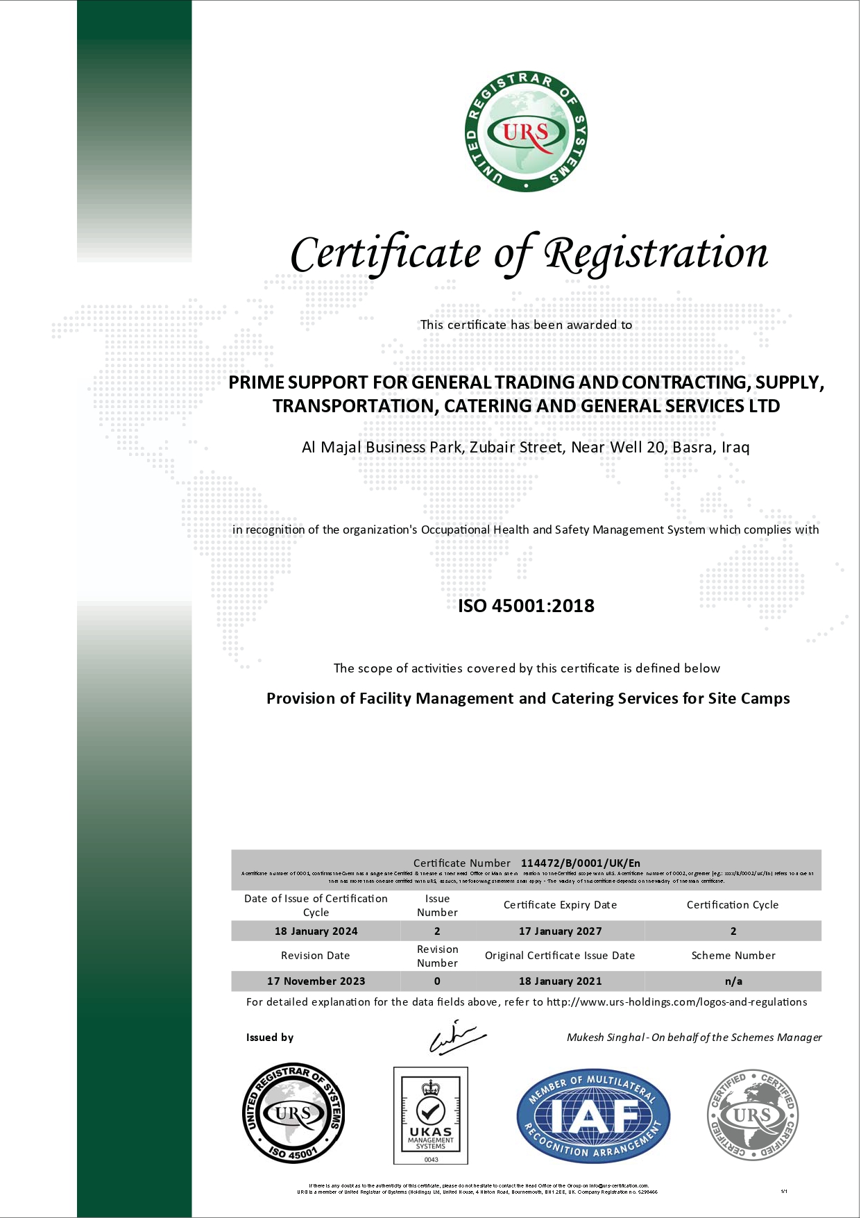 ISO 45001:2018 - Occupational Health & Safety