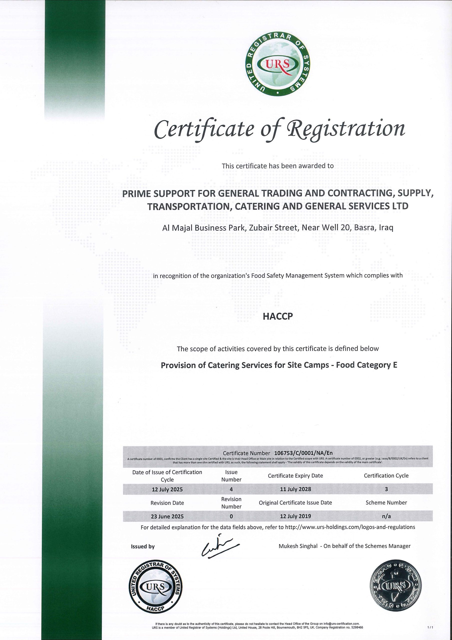 HACCP - Hazard Analysis Critical Control Point